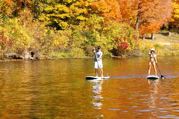 Stand Up Paddle Board Couple Fall Image